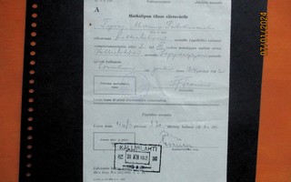 1942 Kallislahti VR matkalipun tilaus siirtoväelle