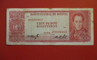 BOLIVIA 100 BOLIVIANOS 1962 H-3578
