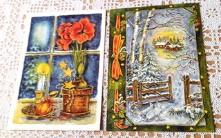 Ingrid Elf joulukortteja 2 kpl postitettuja