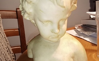 Alabaster sculpture young boy vintage antiikki