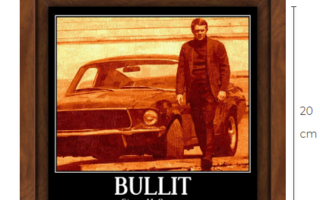 Bullit Steve McQueen Ford Mustang canvastaulu kehystetty