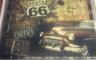 Painokuva Buick Roadmaster 1951. Route 66. Laminoitu A4