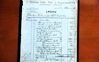 1919 Lappeenranta J Koskinen lasku