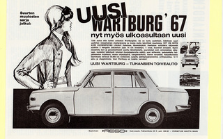 Wartburg '67 - lehtimainos A4 laminoitu