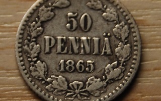 Hopea, 50 penniä 1865, Aleksanteri II