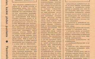Virkamiesliiton lakkovaroitus 1947