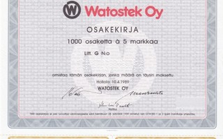 1989 Watostek Oy (Uutechnic Oyj) spec, Hollola osakekirja