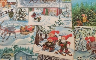 Marjaliisa Pitkäranta joulukortit 34 kpl