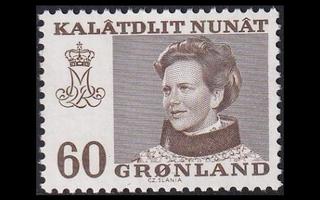 Grönlanti 85y ** Margrethe 60 öre kelt fluor (1973)