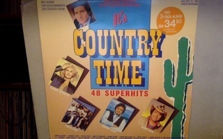 IT'S COUNTRY TIME :: 48 SUPERHITS :: 3 x VINYYLI  LP    1986