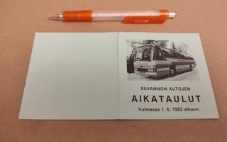 Aikataulu Suvannon Autot 01.06.1983