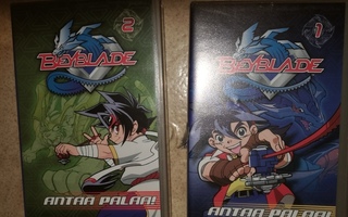 VHS videokasetti Bayblade 2 kpl, osat 1 & 2 Antaa palaa..