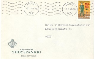 Oulu/Höyhtyä,  v. 1968  firmakuori kotiseutukeräilijälle