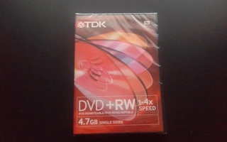 TDK DVD+RW 4,7GB 1-4x Speed Normal Case UUSI MUOVISSA