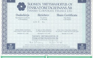 OKK 1987 Suomen Yritysrahoitus Oy SYR spec pörssi, Helsinki