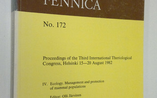Acta Zoologica Fennica 172 1984 : Proceedings of the thir...
