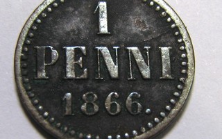 1 penni 1866  Ei Hintavarausta