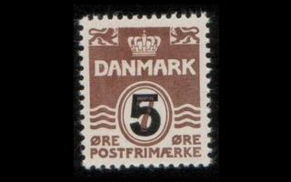 Tanska 359 ** Aaltoviiva 5/7 öre (1955)