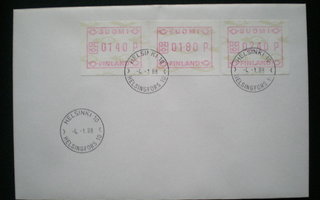 FDC ATM3 1,40 / 1,80 / 2,40 mk 4.1.1988