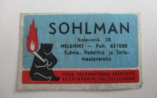 TT ETIKETTI - HELSINKI SOHLMAN T-0380