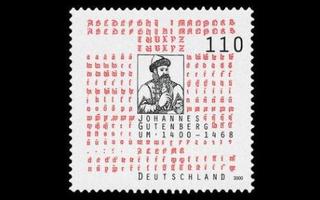 Saksa 2098 ** Johannes Gutenberg, kirjapaino (2000)