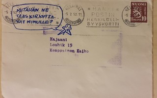 Valittujen Palojen kirjekuori v.1952