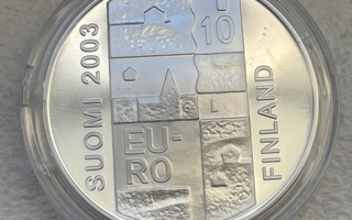 Suomi, 10 € Anders Chydenius 2003, hopea