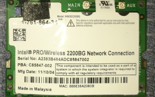Intel PRO/Wireless 2200BG card for laptop