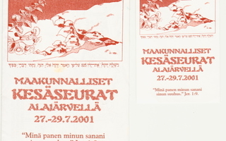 Alajärvi Kesäseurat 2001 käsiohjelma ja seuramerkki