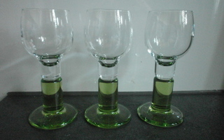 3 kpl vihreä snapsi lasi