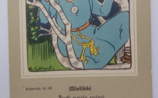 Mielikki, Kalevala-aiheinen postikortti, piirt. Gebhard