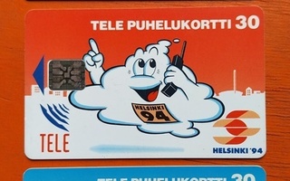 Helsinki EM -94 yleisurheilu 1994 puhelukortit 3 kpl