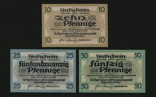 Saksa Notgeld 10, 25, 50 Pfg, Dippoldiswalde