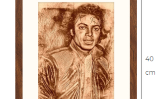 Michael Jackson taidetaulu kehystettynä