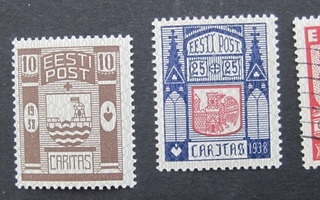 Viro Eesti Caritas 3 kpl 1938 + 1 kpl 1939