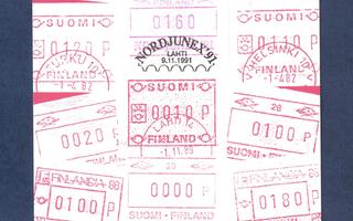 Postimerkkikortti : Nordjunex ´91...Lahti 9.11.91..