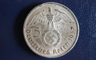 5 mk SAKSA 1937 A hopeaa, Natsisaksa