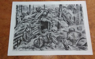 Jatkosota Korsuntuhoojat Sotapiirros Lindeberg 1942
