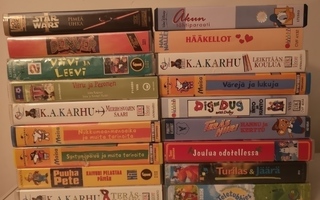 51pl lasten  VHS kasetteja ja aikuisten