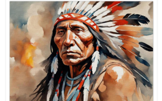 Uusi Native American Chief taidejuliste koko A4