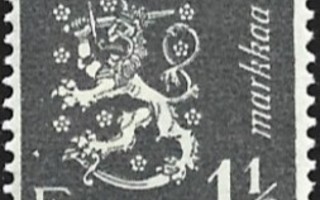 1940 M-30 Leijona 1½ mk harmaa  ** Lape 228 b LSP Lm2