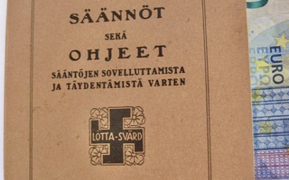 VANHAT Lotta Svärd Säännöt + Ohjeet 1926 Pyhäjärvi