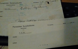 Pornainen Suojeluskunta 2eril Lomakkeen Yläosaa PK150/12
