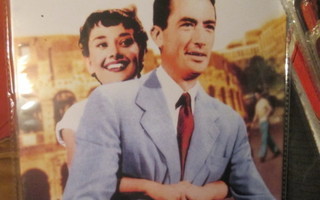 Peltikyltti Loma Roomassa. Audrey Hepburn, Gregory Peck