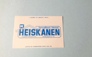 TT-etiketti K Heiskanen