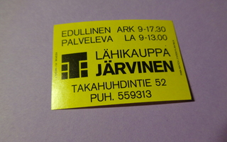 TT-etiketti T Lähikauppa Järvinen