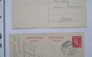2 kpl 9 mk ehiökorttia v. 1949