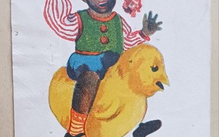 Tumma poika ratsastaa isolla tipulla, p. 1923