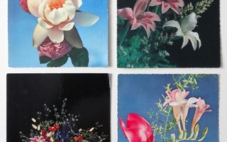 Kukkapostikortteja 1950–70-luvulta 20 kpl