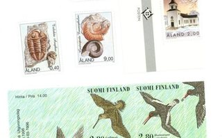 Vuoden 1996-8 postimerkkejä**: Kahlaaja -pienoisarkki ym